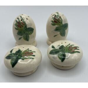 Salt and Pepper Shakers 2 sets Ivory Hand Painted Lexington Roses Red Wing